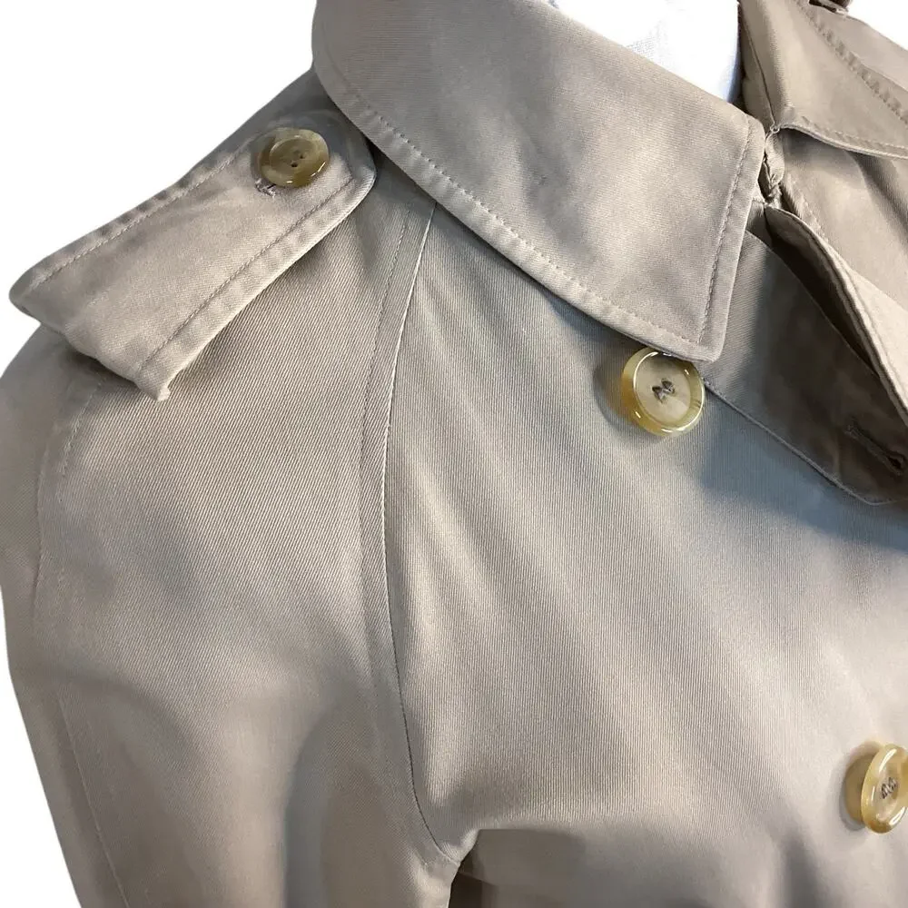 Vtg 60s Classic Burberry Beige Trench Coat Long Belted Nova-check Womens 10 - Picture 8 of 16
